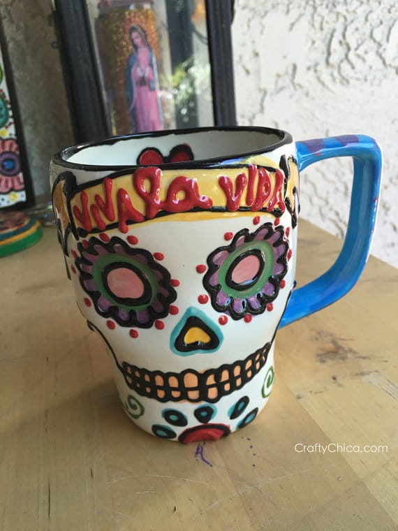 Handpainted Day of the Dead Mug by Crafty Chica