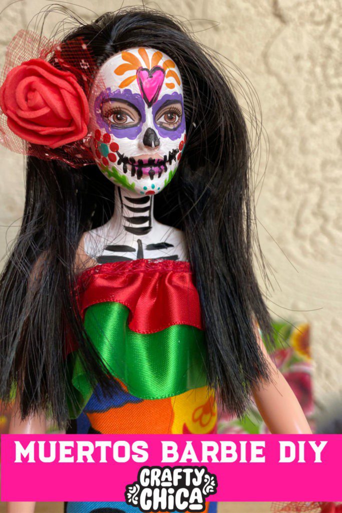 Make your own Day of the Dead Barbie! #craftychica #dayofthedeadbarbie #paintedbarbie