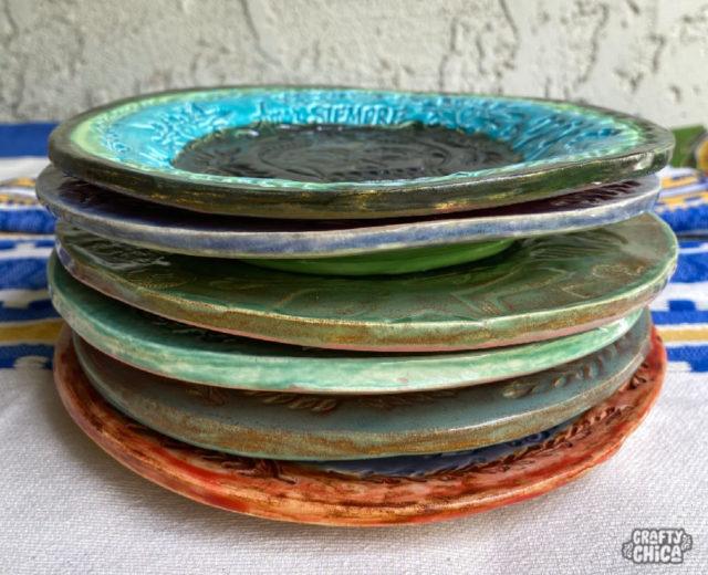 DIY Ceramics! Stamped Clay Plates Crafty Chica