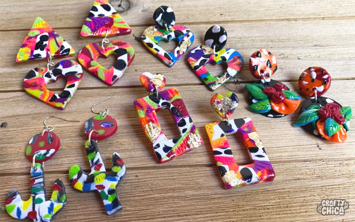 Multi colored Polymer earrings