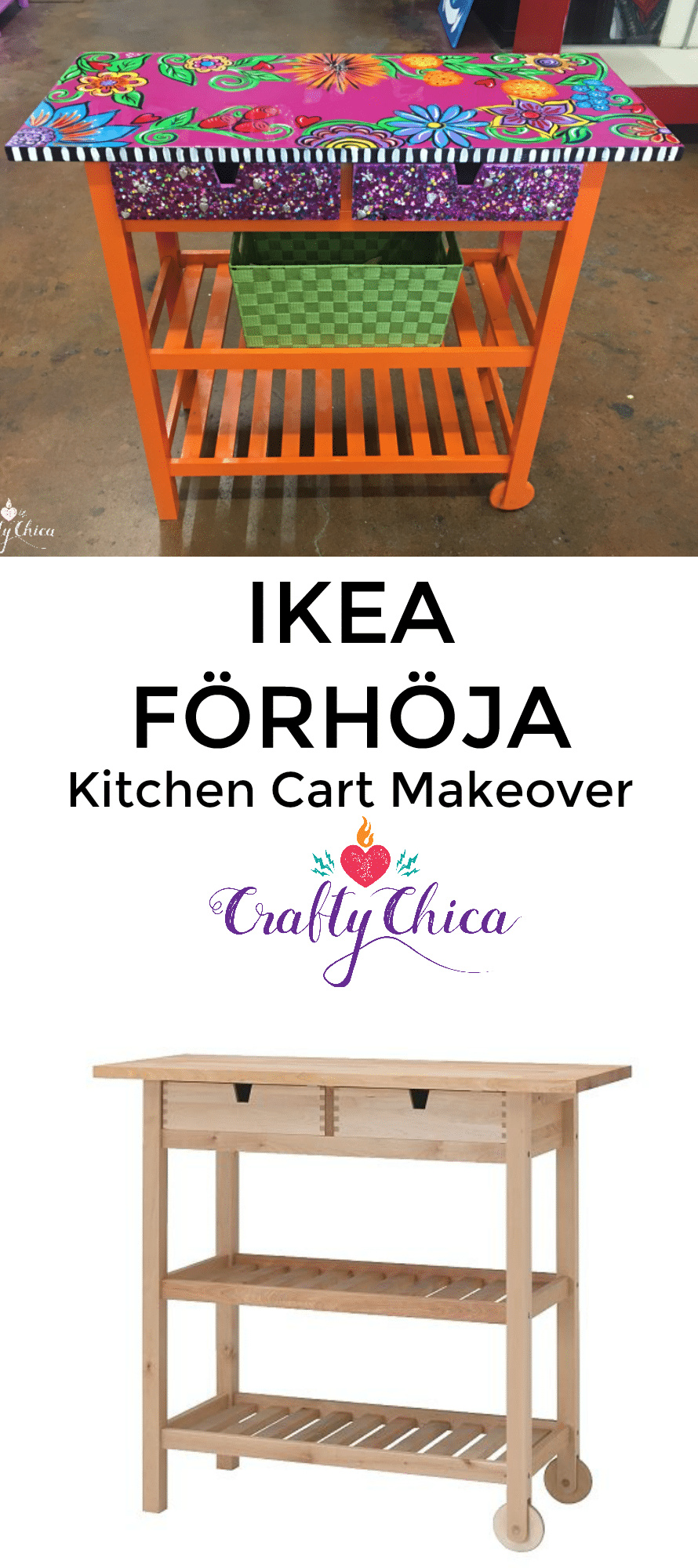 Ikea kitchen cart makeover