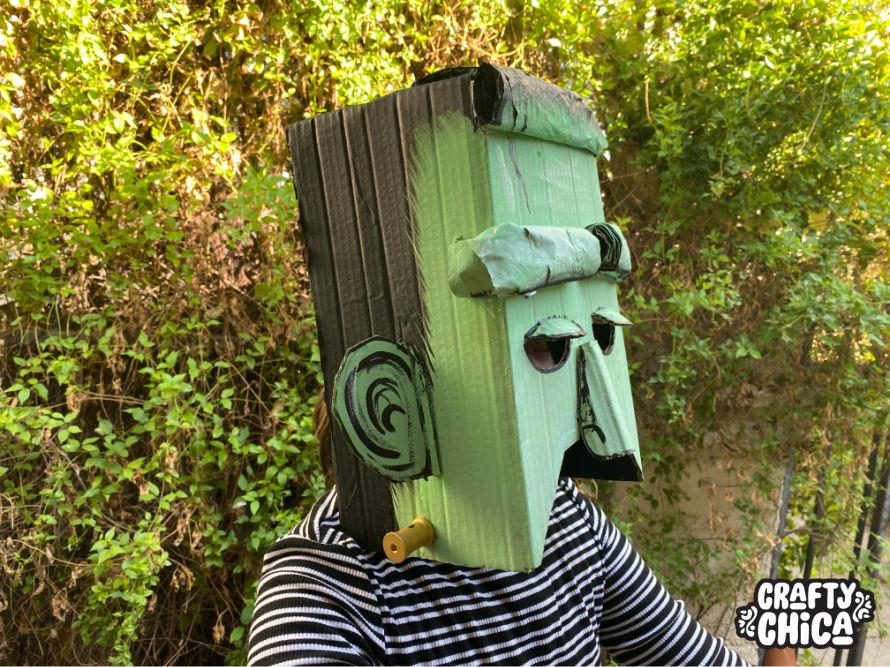 Pizza Box Crafts - DIY Frankenstein Mask!