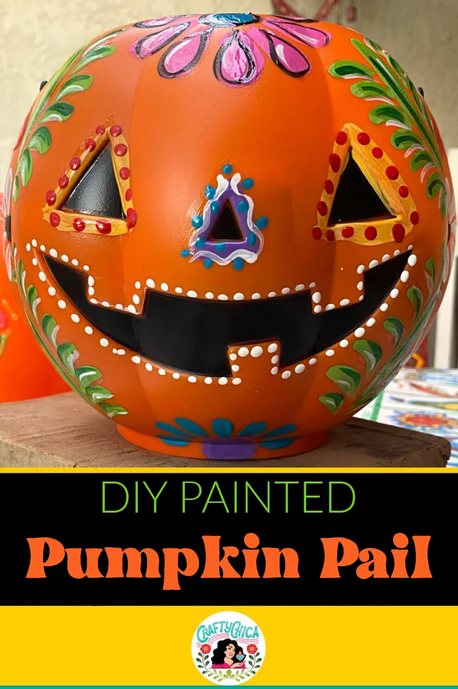 painted pumpkin pail