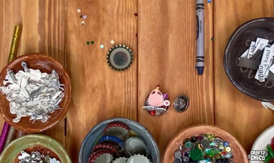 How to make bottle cap magnets - mini shrines! #craftychica #bottlecapcrafts