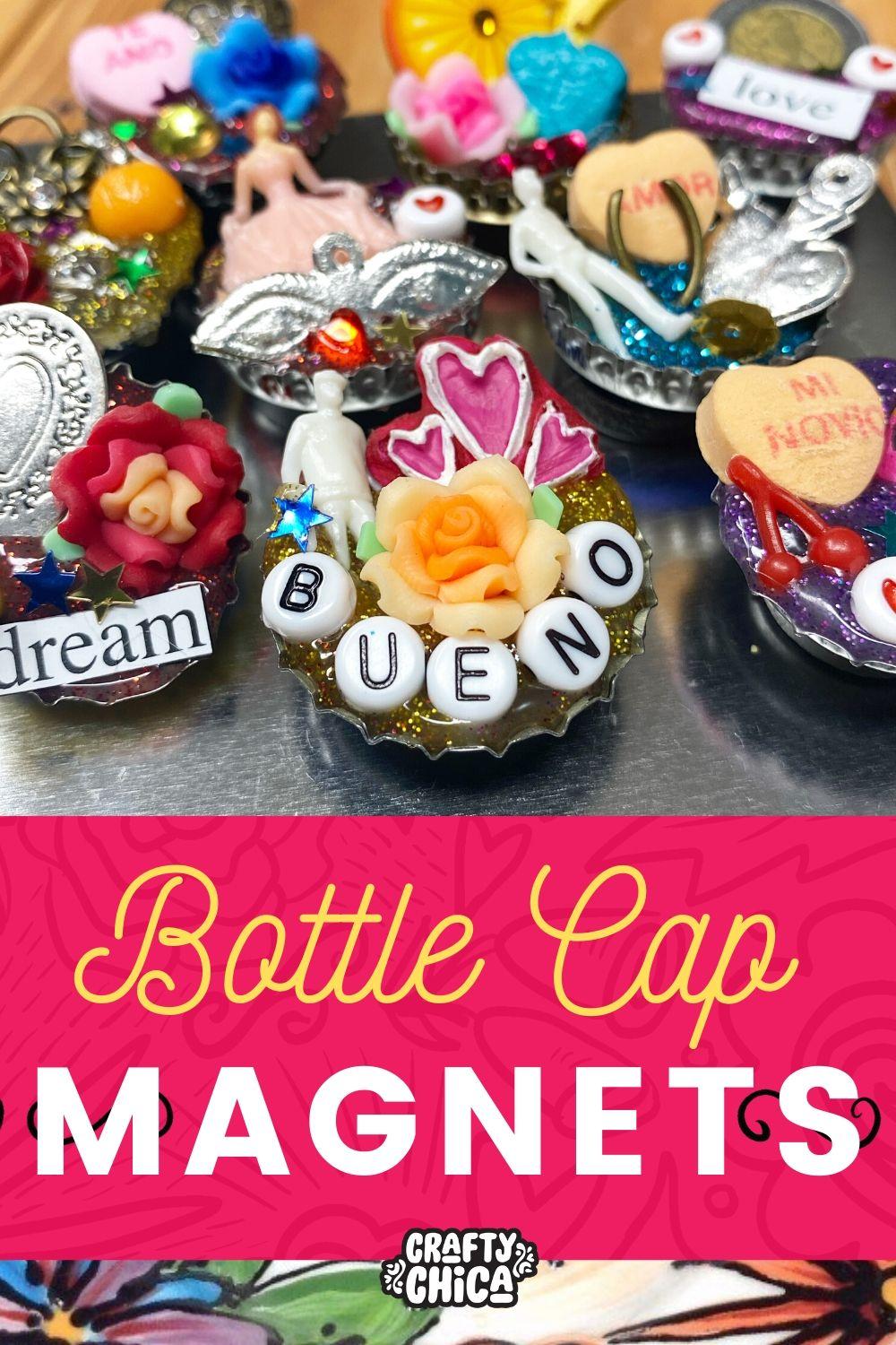 How to make bottle cap magnets - mini shrines! #craftychica #bottlecapcrafts
