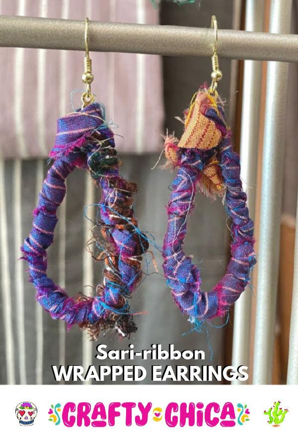 How to make sari ribbon earrings #craftychica 