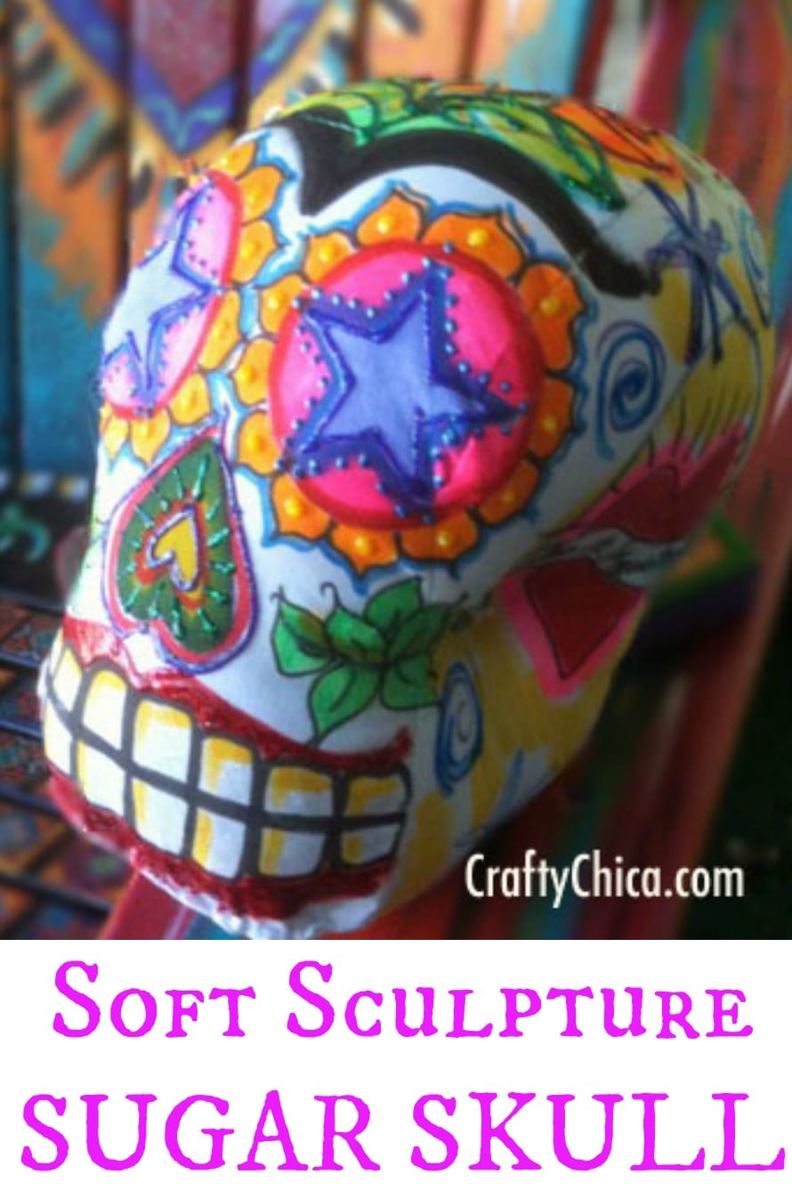 Soft Sculpture Skull, CraftyChica.com