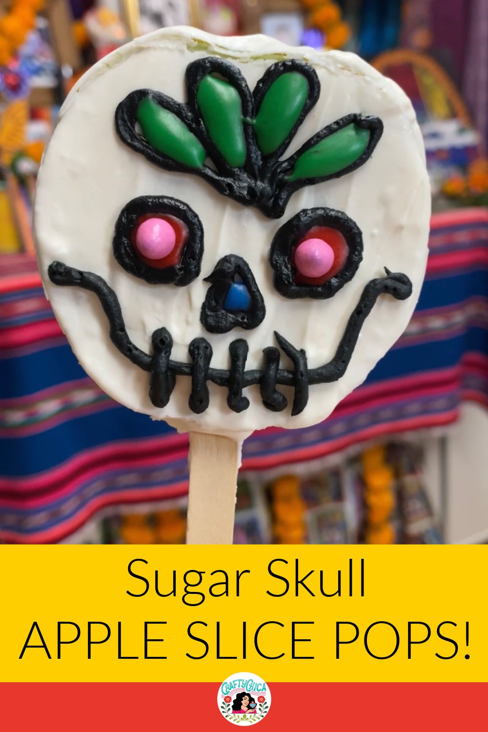 Sugar Skull Apple Slice Pops
