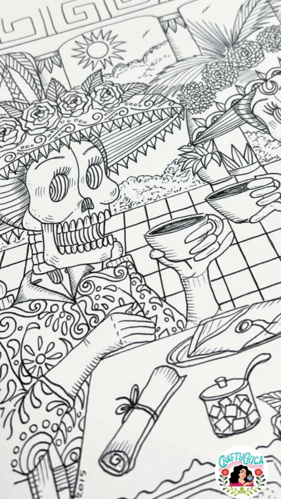 Free Day of the Dead Coloring Pages