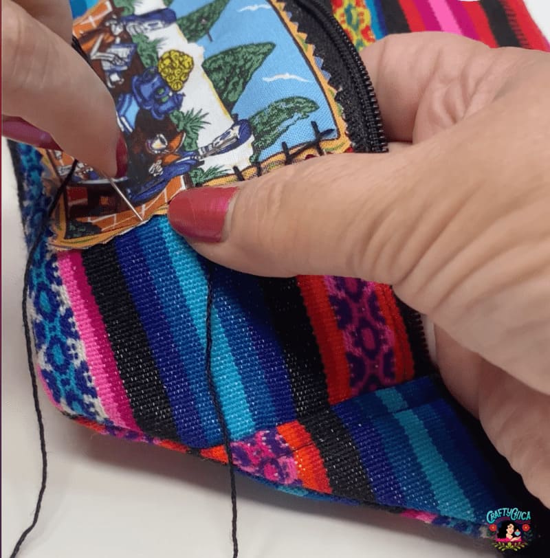 hand stitching - blanket stitch in action