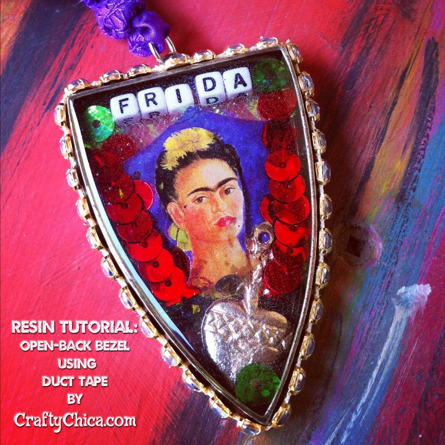 Resin pendant tutorial - open backed, CraftyChica.com