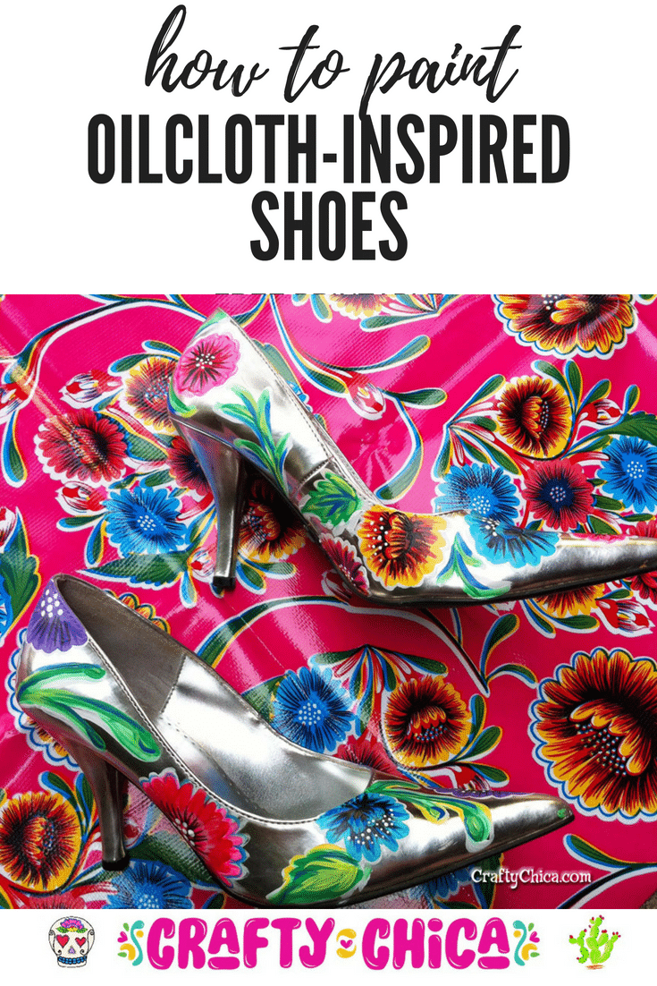 Oilcloth-inspired handpainted shoes