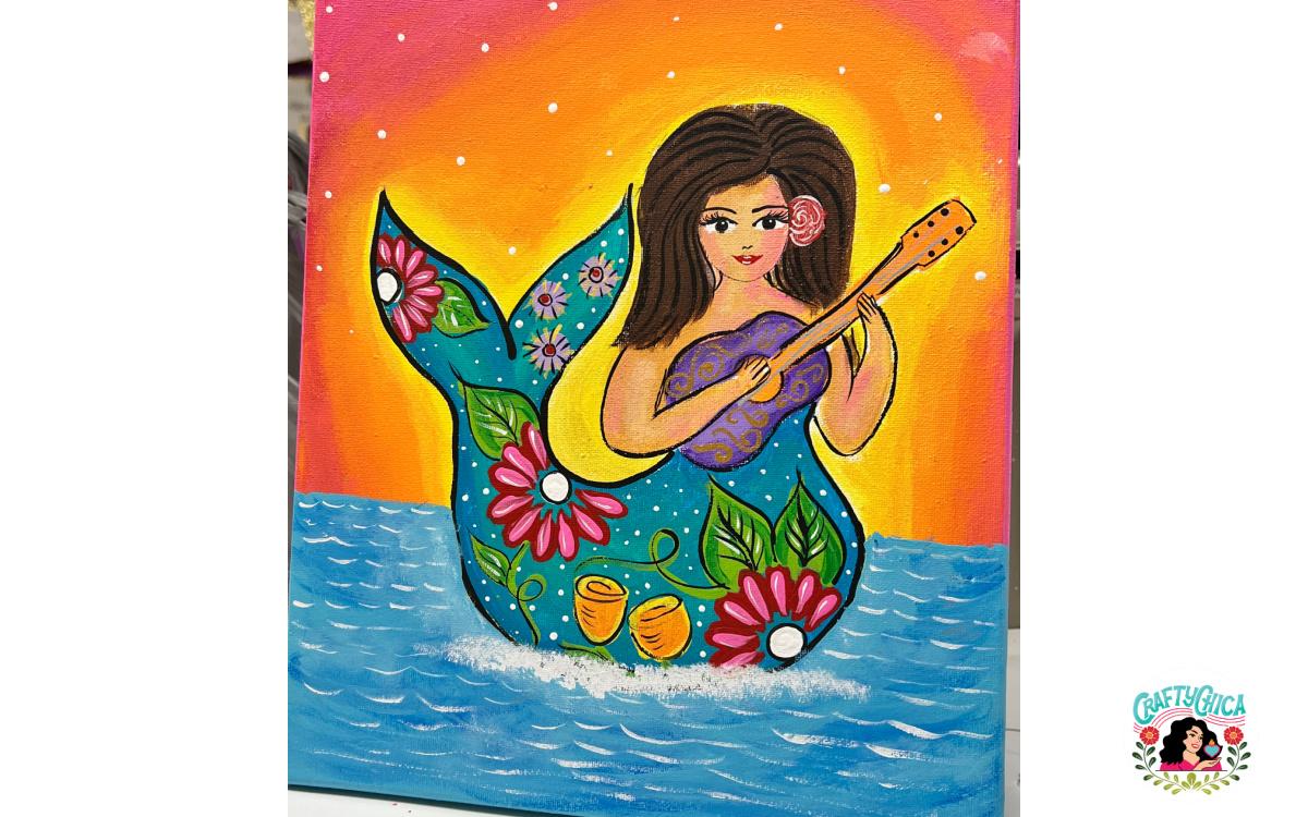 painted mermaid in water