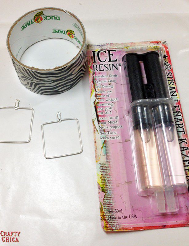 Supplies for floating paper earrings.