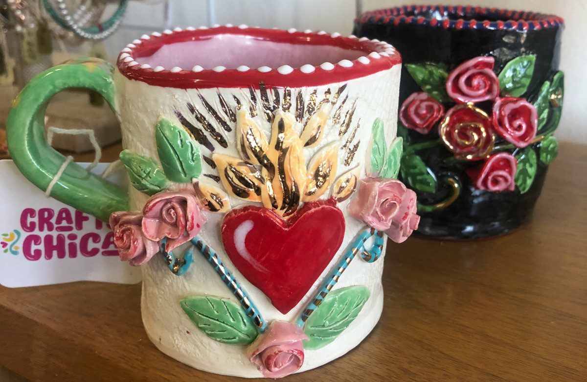 Art Pottery Cute Handmade Mug Red Tea Mug Handcrafted Mug Ceramics and Pottery Coffee Mug Unique Ceramic Mug