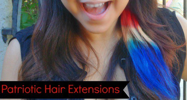 4th of July dyed hair extensions.