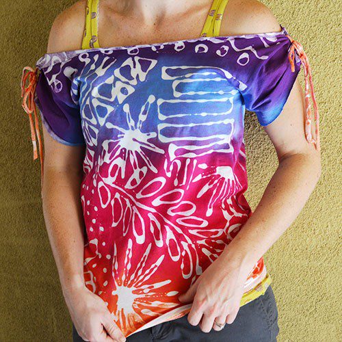 Glue resist dyed shirt by Crafty Chica.