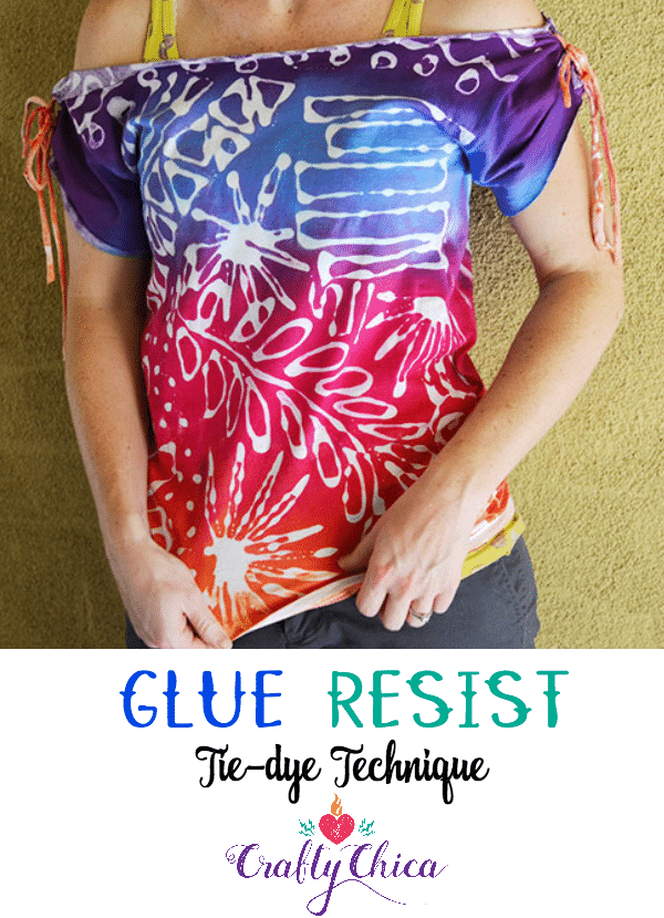 Glue resist dye technique, Crafty Chica.