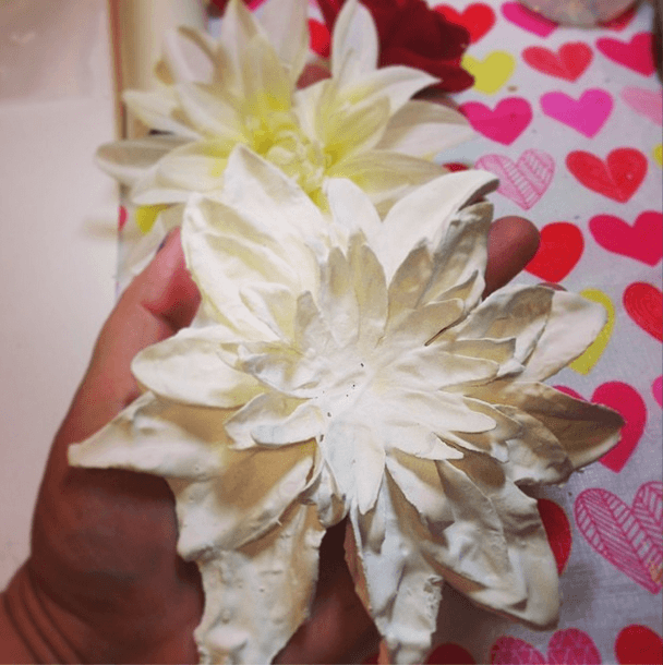 plaster dipped flower