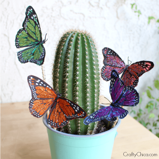 Butterfly Plant Pokes by CraftyChica.com