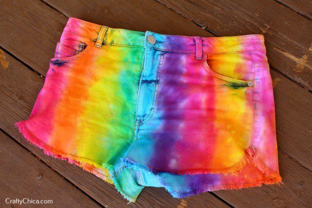 DIY Rainbow shorts by CraftyChica.com