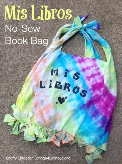 No-Sew T-shirt book bag by CraftyChica.com