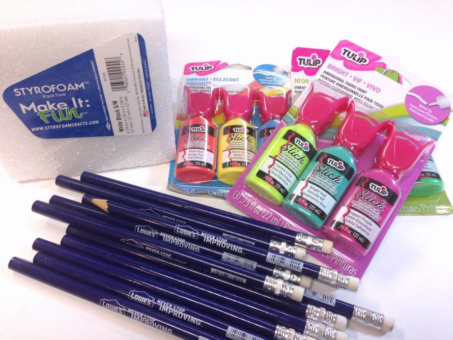 Puffy paint pencils by CraftyChica.com.