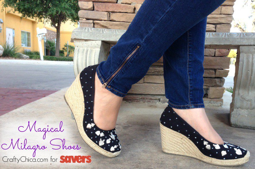 Visit Savers to #FindTheFind - I made these fun Magical Milagro Shoes! By CraftyChica.com