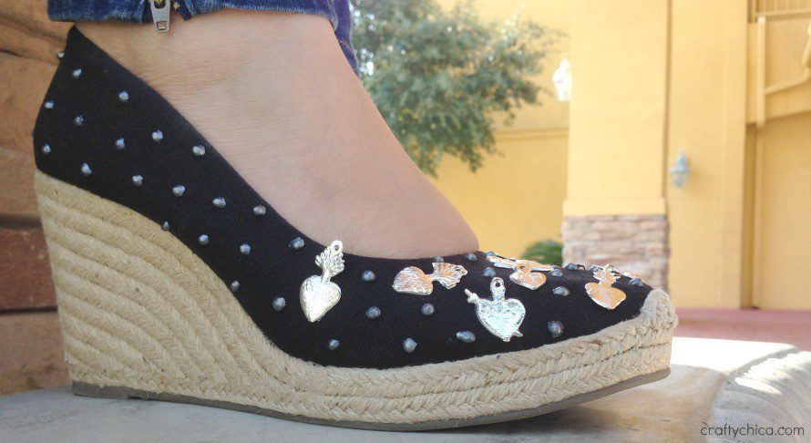 DIY milagro shoes by CraftyChica.com