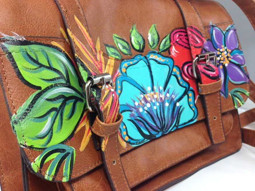Painted thrift store purse