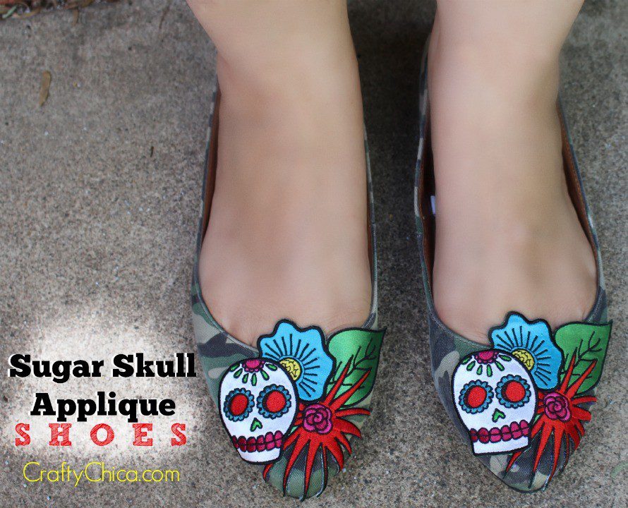 Sugar Skull Applique Shoes