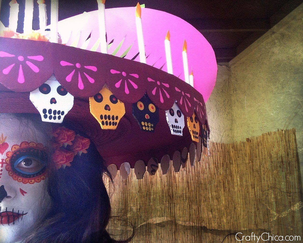 La Muerte hat and face paint tutorial by CraftyChica.com