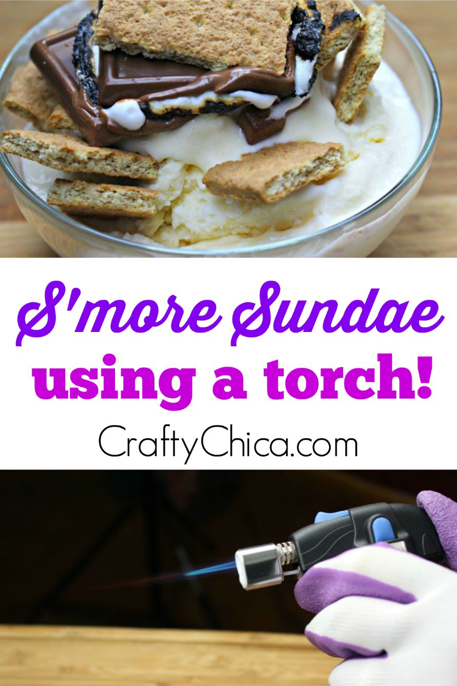 Use a micro torch to make s'mores for your sundae!