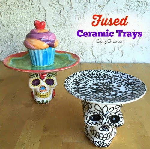 Fuse a plate and skull together to make a cool jewelry or dessert tray!