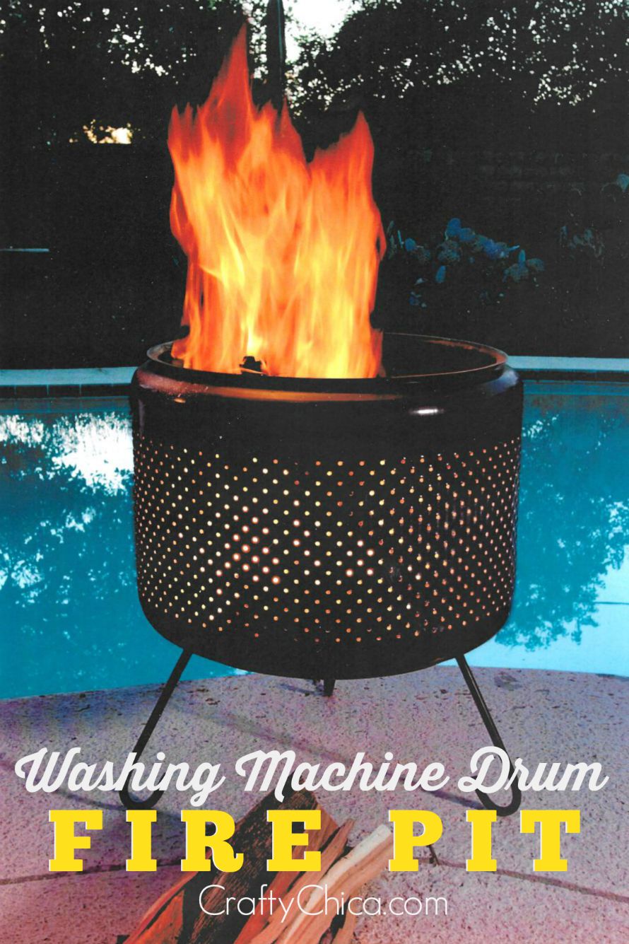 Turn a washing machine drum into a backyard fire pit!