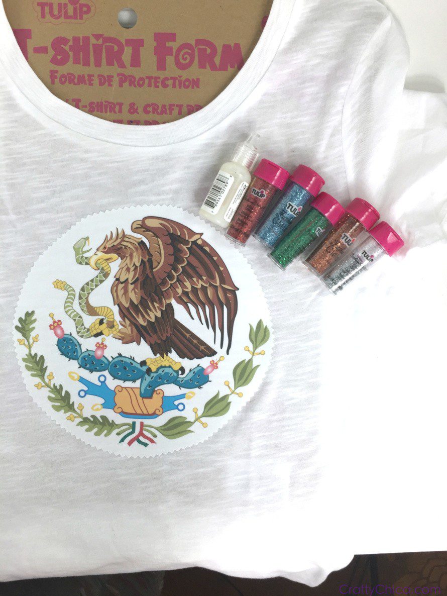 Hispanic Heritage Month Craft: coat of Arms Shirts by CraftyChica.com