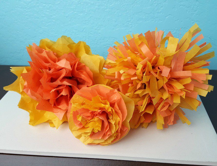 Tissue Paper Marigolds DIY The Crafty Chica