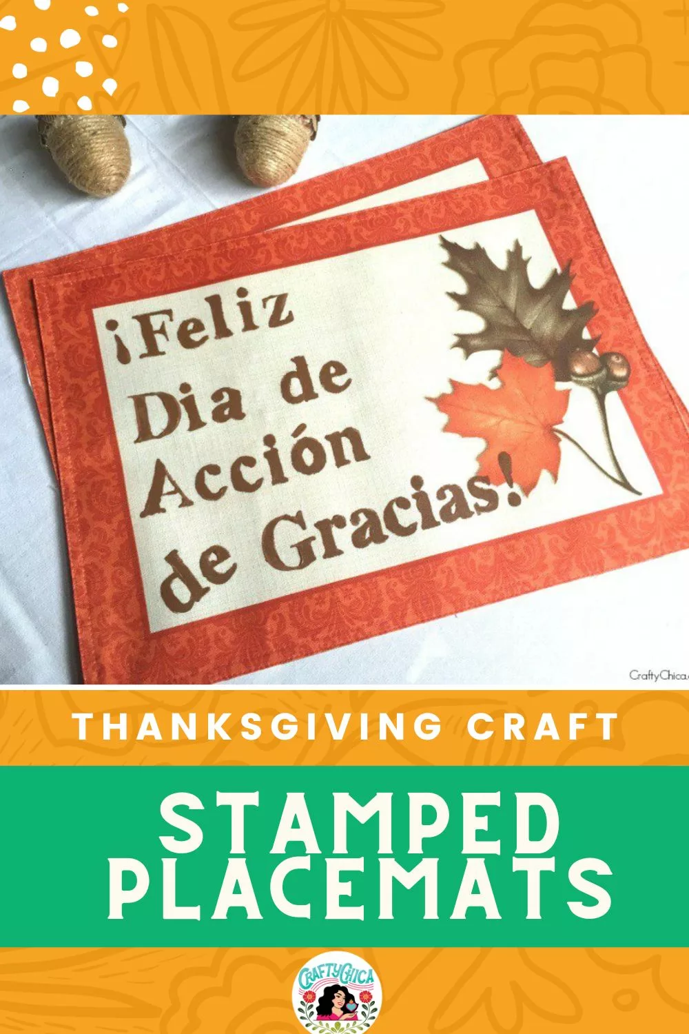 Hand stamped Thanksgiving placemats