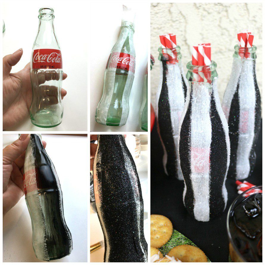 Glittered referee bottles for big game party planning! CraftyChica.com