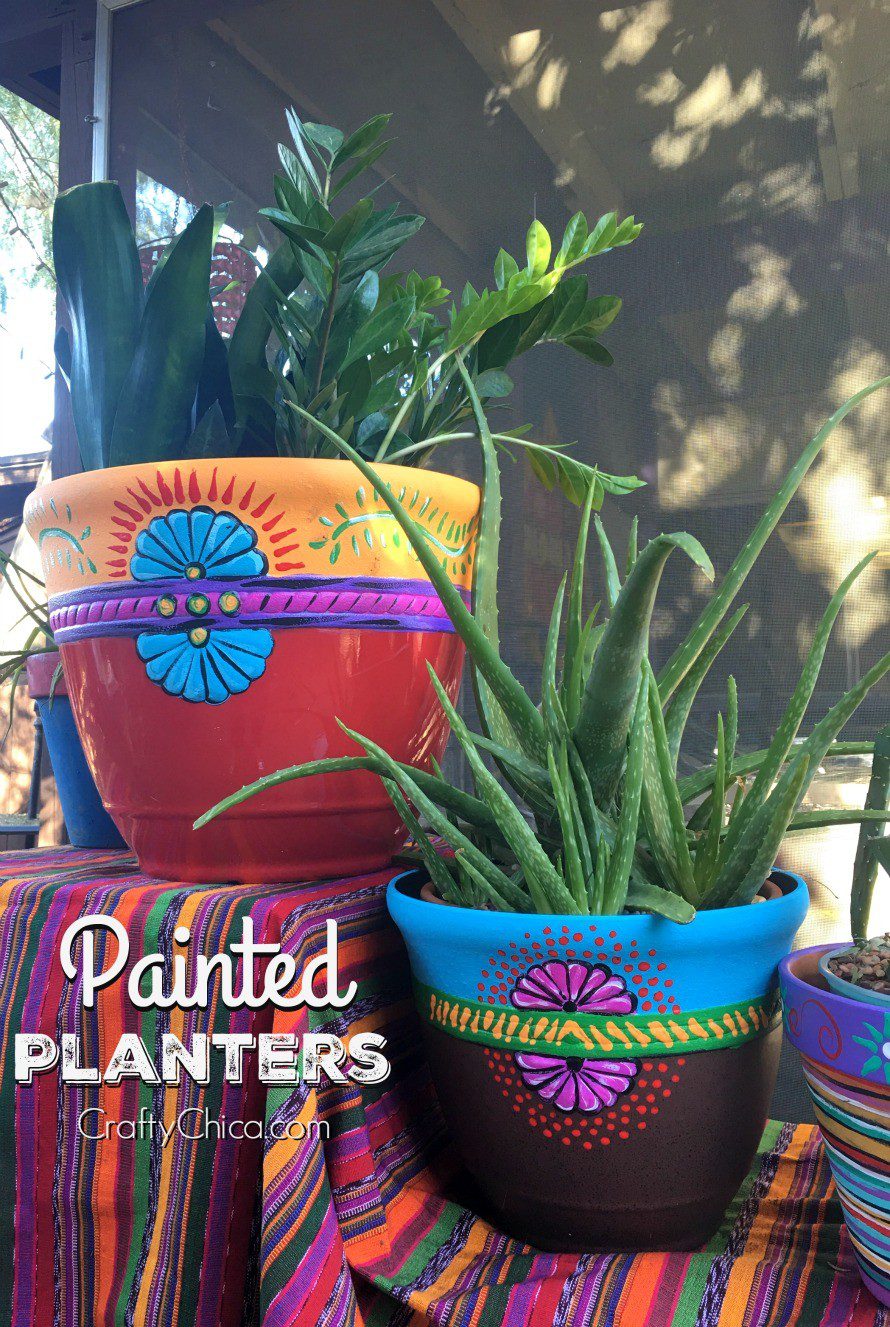 Easy Painted Planters by CraftyChica.com