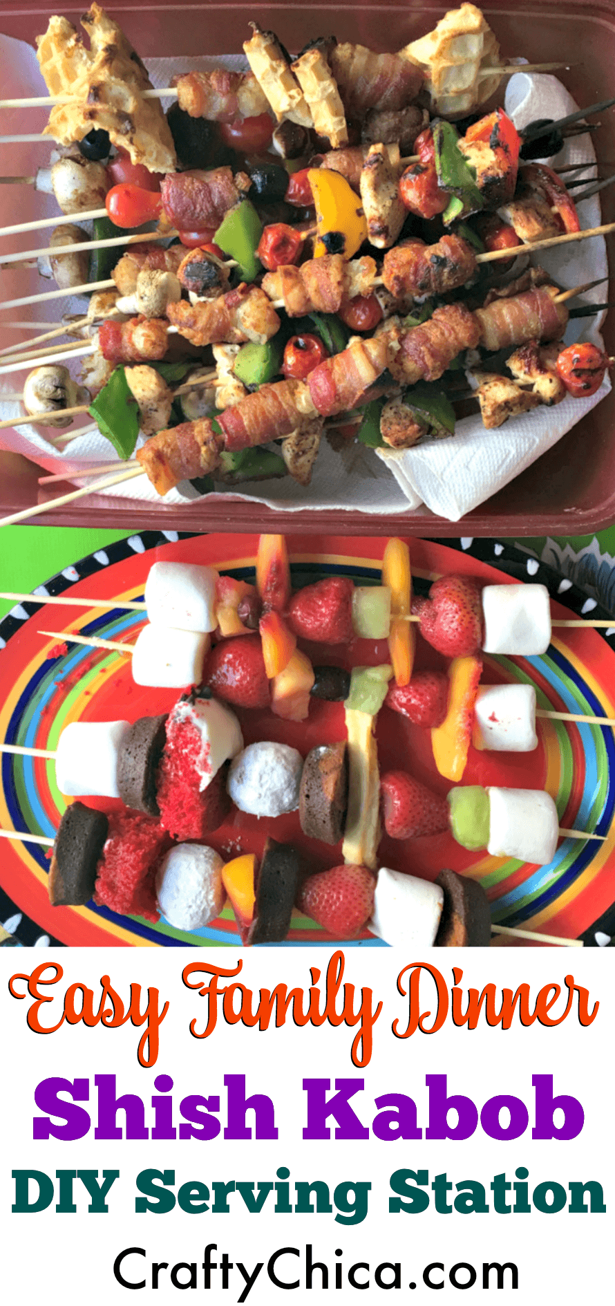 How to have a fun shish kabob night for dinner, by CraftyChica.com