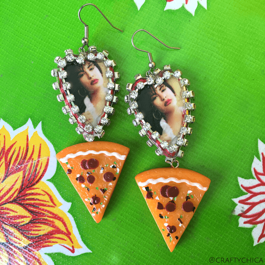 Selena Pizza Earrings, Selena, Pizza, Earrings, DIY, CraftyChica.com
