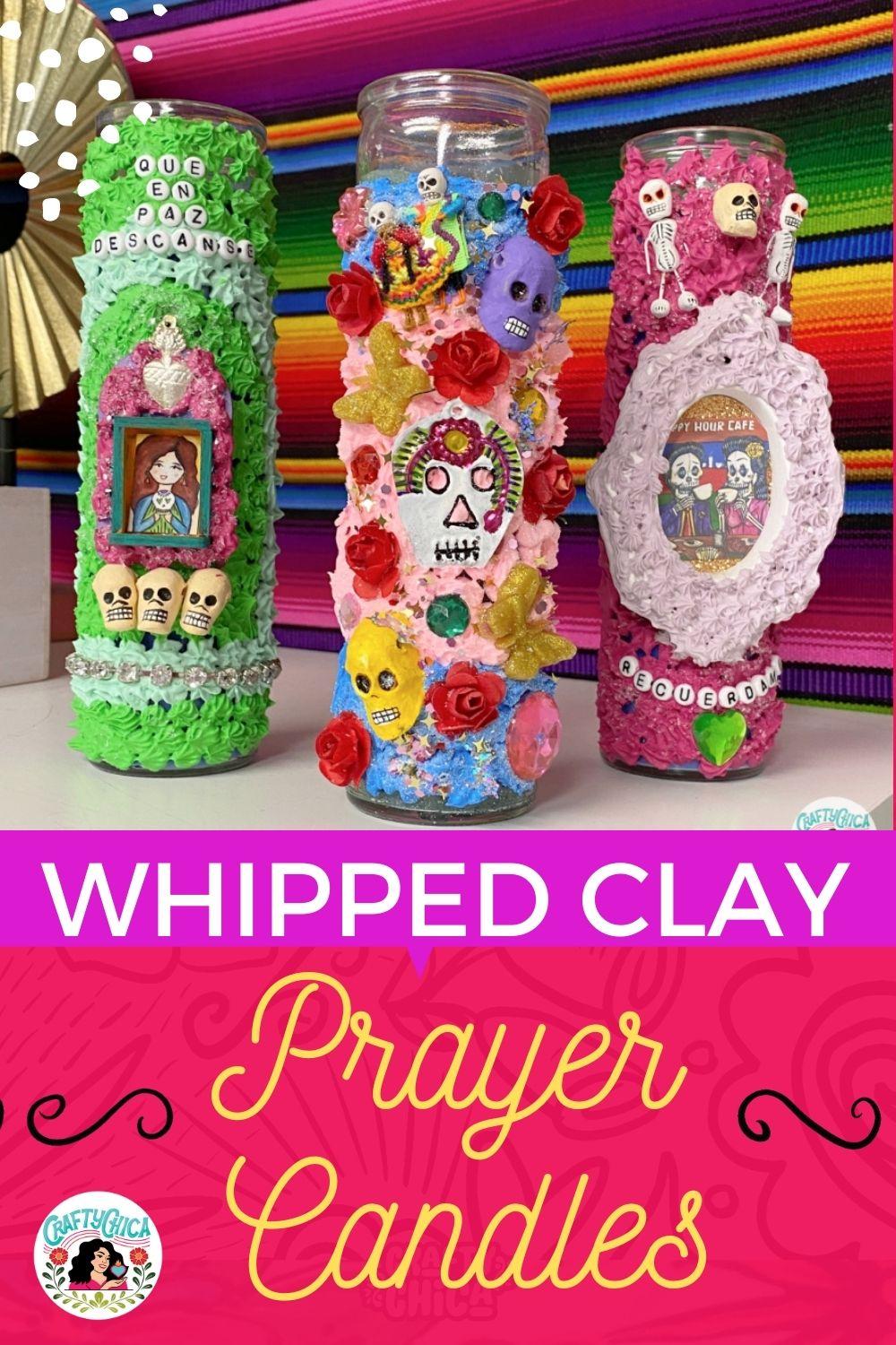 Whipped clay prayer candles
