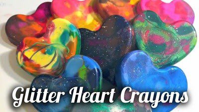 How to make glittered heart crayons! 