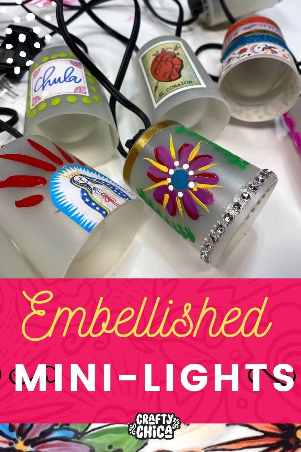 Embellished mini Lights #craftychica #minilights