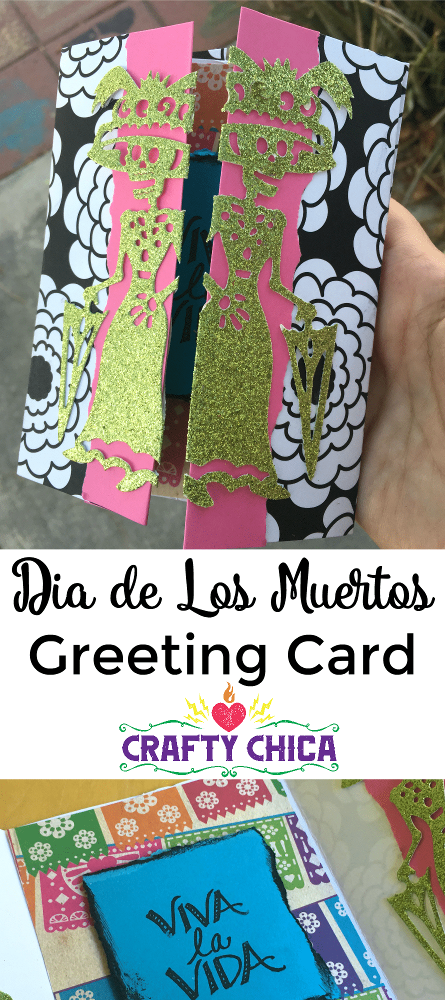 Day of The Dead craft - gatefold greeting card diy