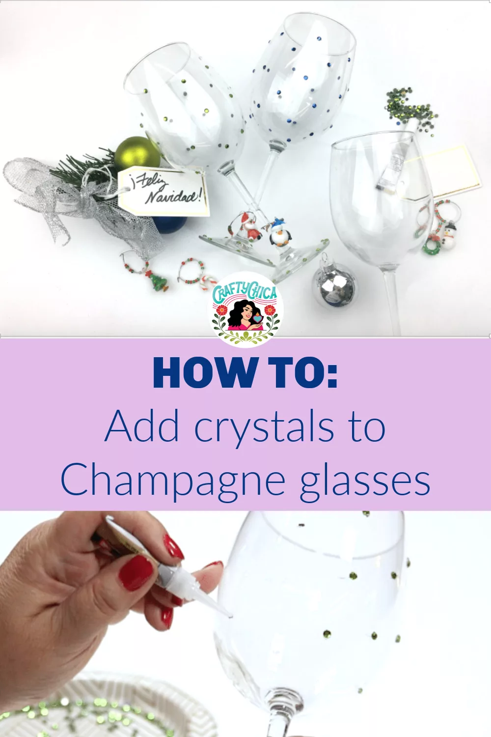 How to add crystals to Champagne glassware