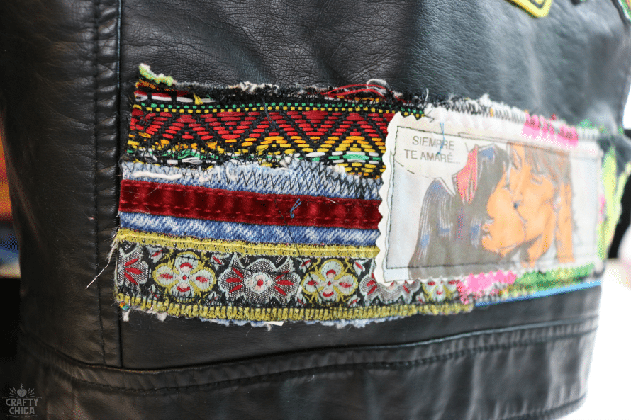 DIY patch jacket by Crafty Chica.