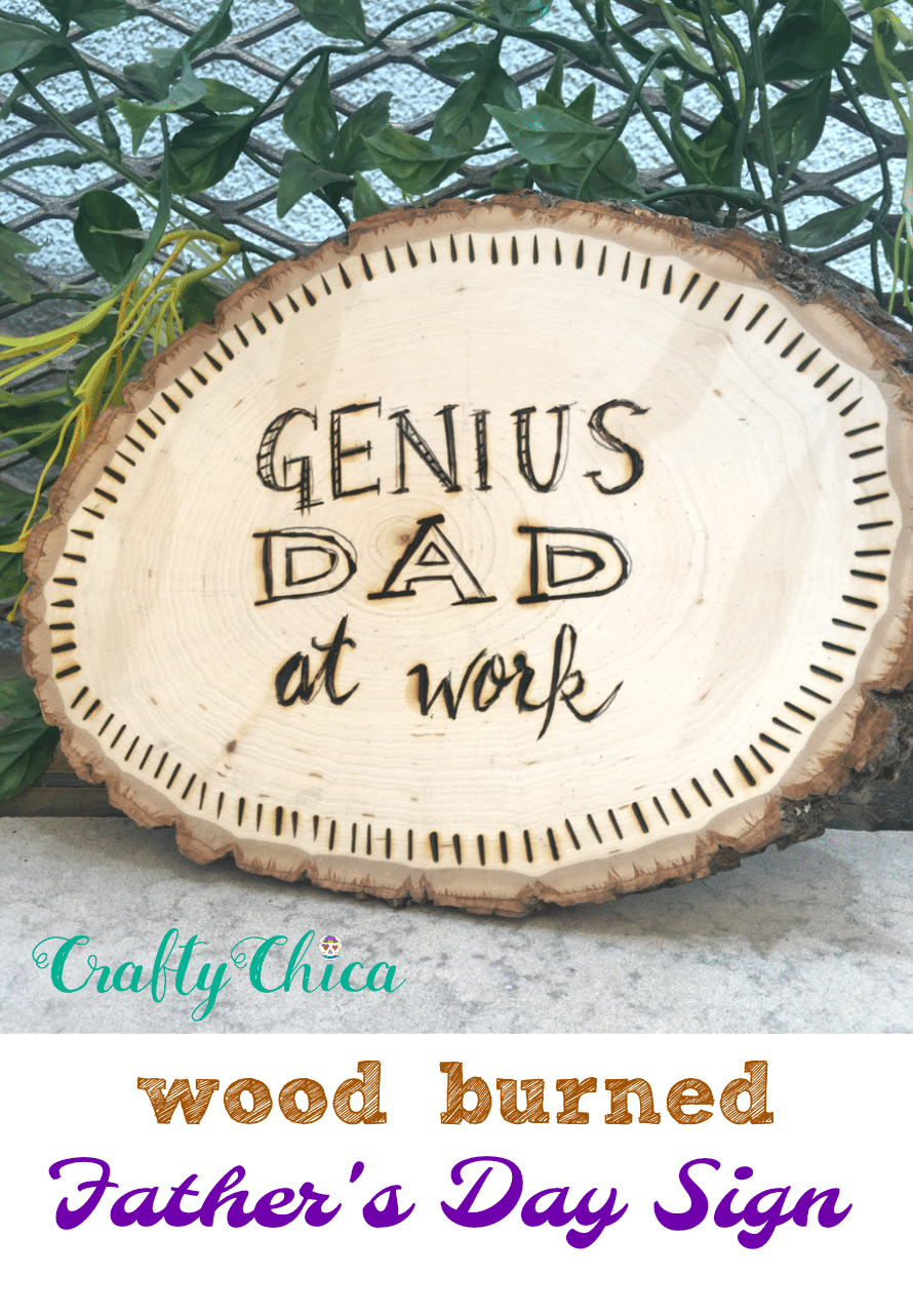 Wood burned Father's Day sign by Crafty Chica.