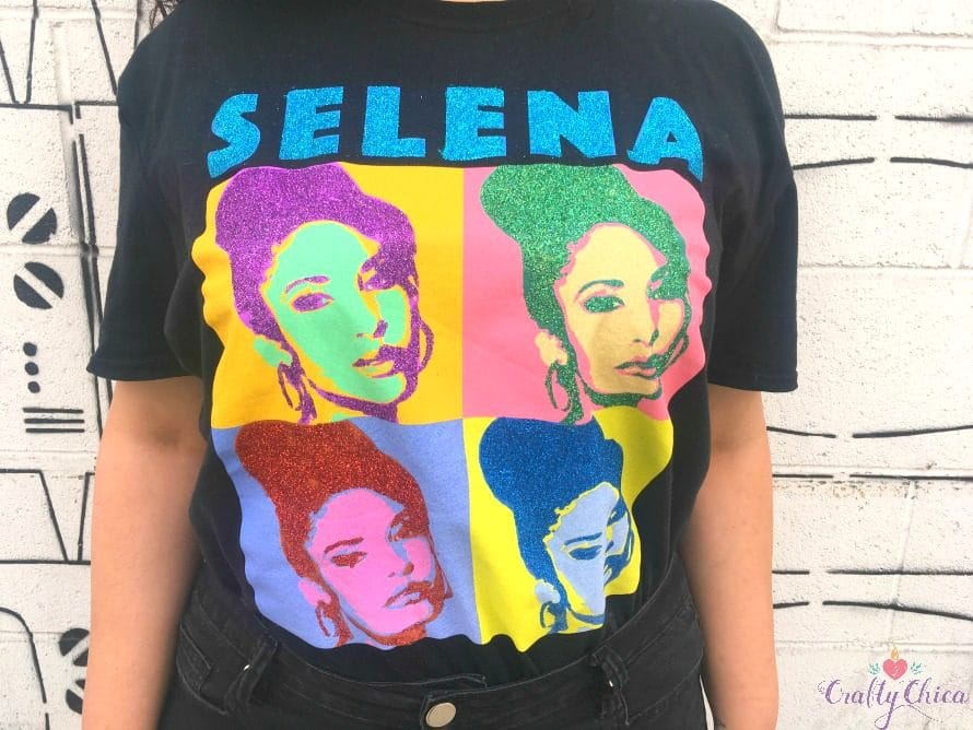 Glittered Selena Shirt DIY by CraftyChica. Selena